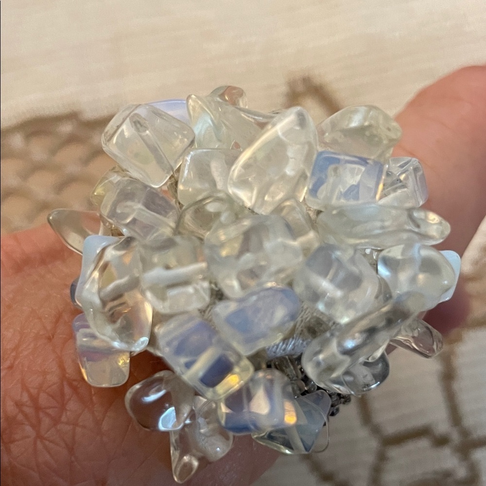 Opalite Multi Stone Chip Statement Opalescent Clu… - image 3